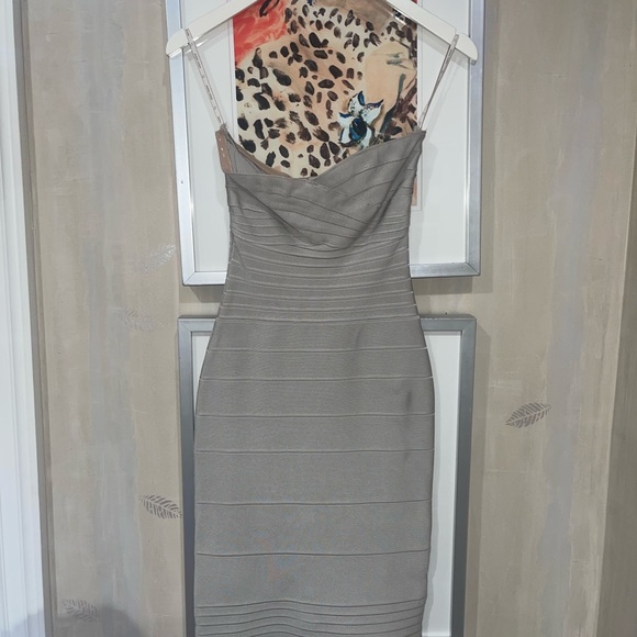 Herve Leger Authentic Grey Dress Strapped - Picture 3 of 6